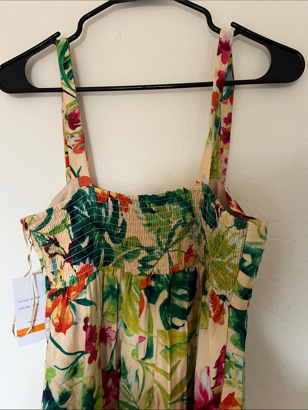 Taylor Floral Maxi Dress in Cream, Green and Pink - Picture 5 of 6
